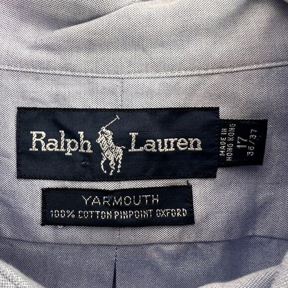 Lot of 2 Men's Ralph Lauren Yarmouth Cotton Pinpoint Oxford Shirt Sz 17 36/37 - Picture 10 of 12